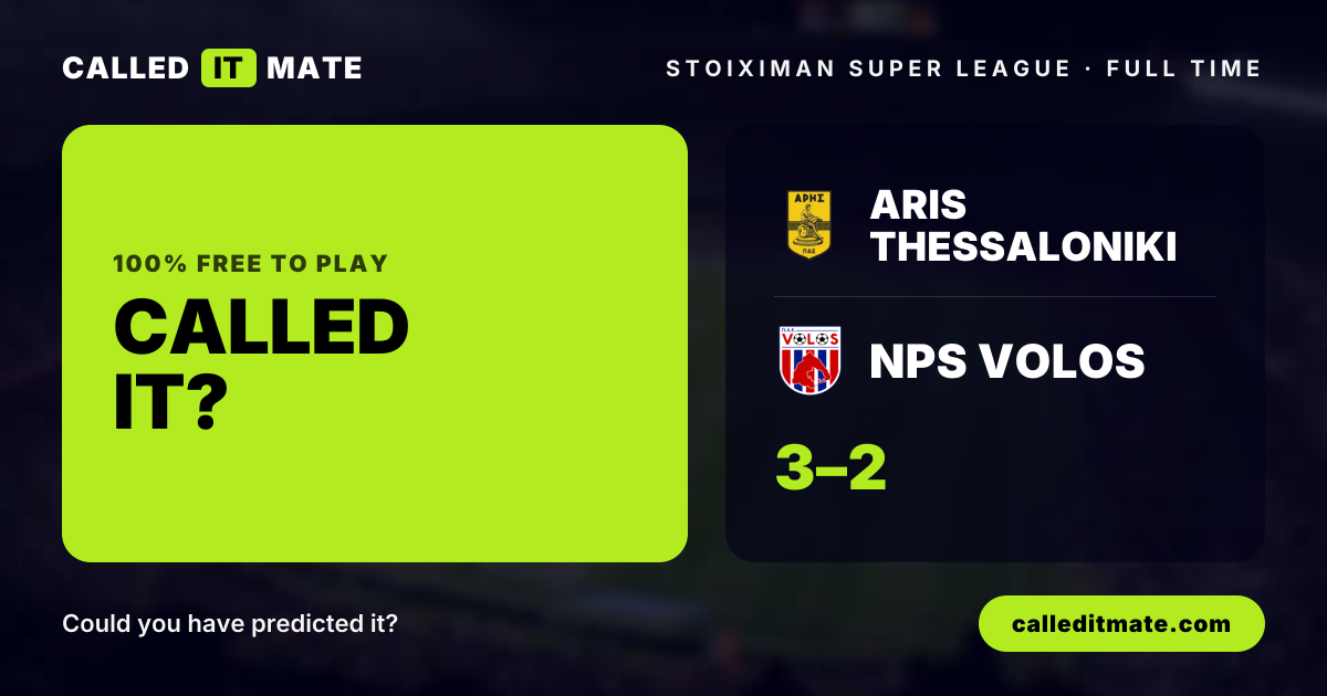Aris Thessaloniki vs NPS Volos Prediction & Live Score (11 Oct)