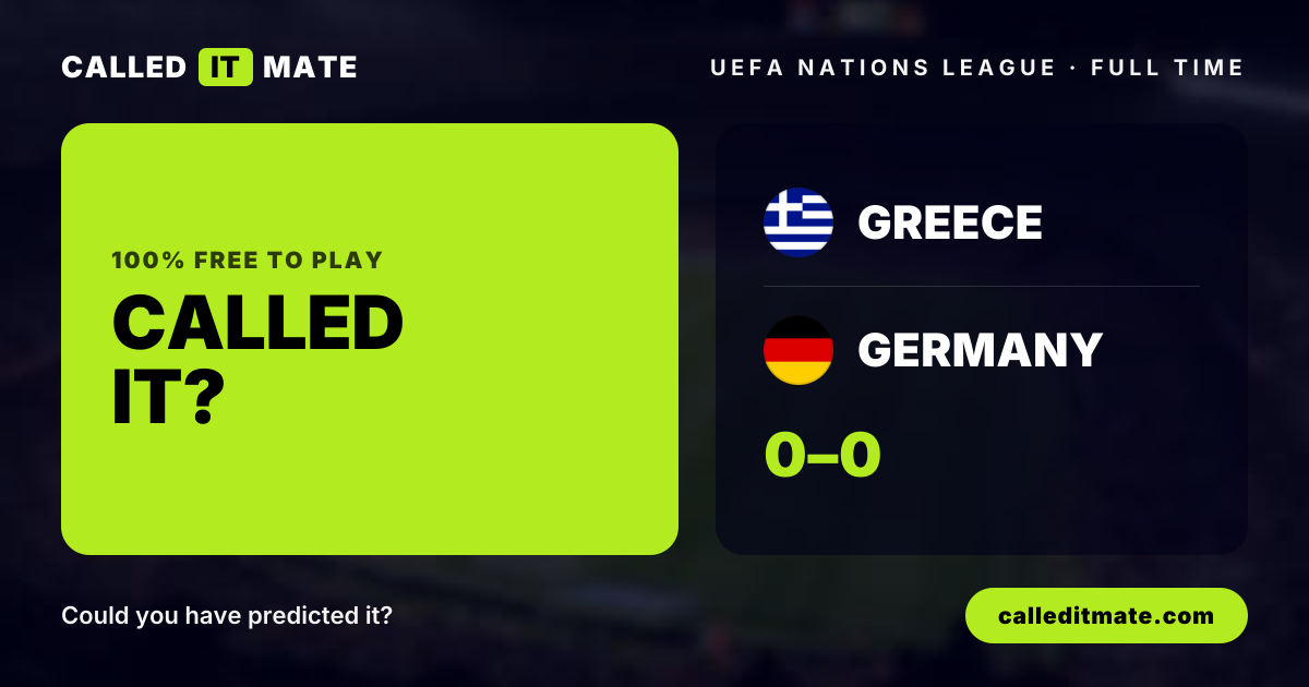 Greece vs Germany - Live Score, Lineups & H2H | UEFA Nations League